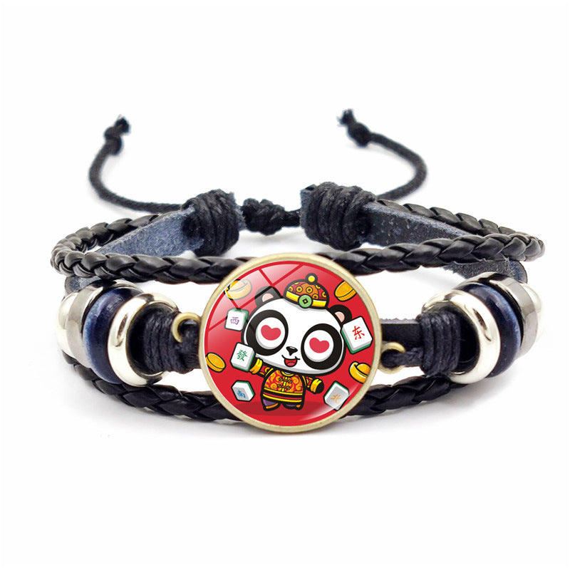 Leather braided bracelet