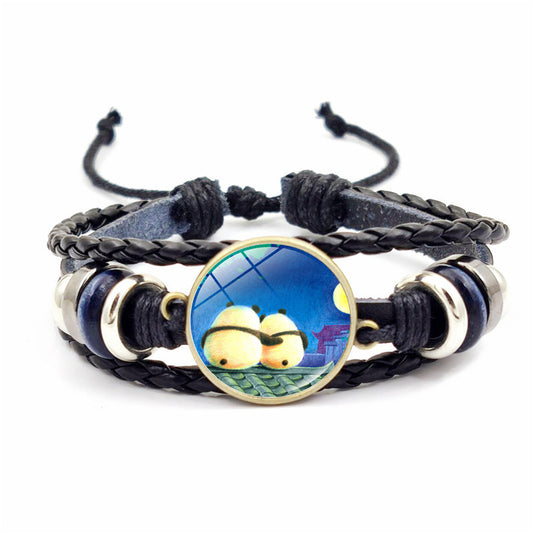 Leather braided bracelet